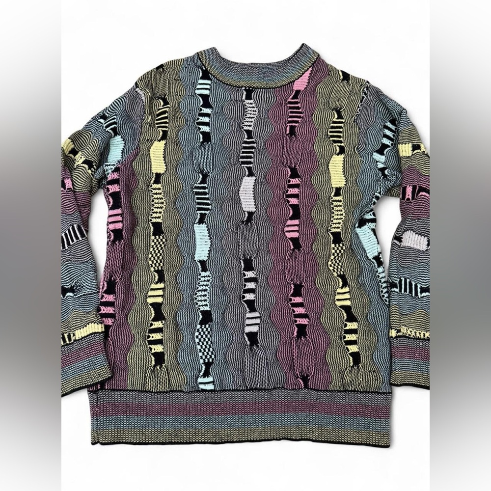 Reason Multicolor Pastel Wave Crewneck Sweater
